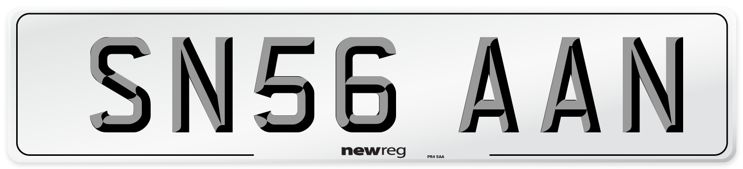 SN56 AAN Number Plate from New Reg
